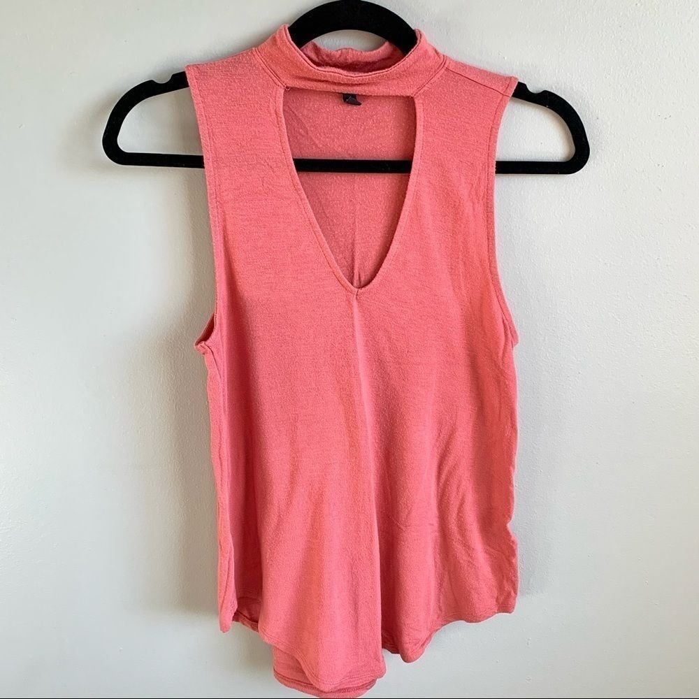 5/$25 Express | Women’s | V-Neck Choker Blouse | Coral
